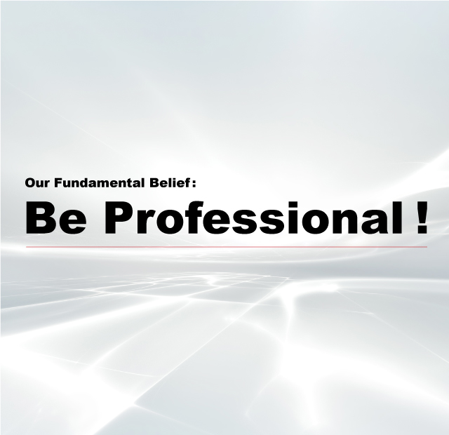 Our Fundamental Belief:Be Professional!