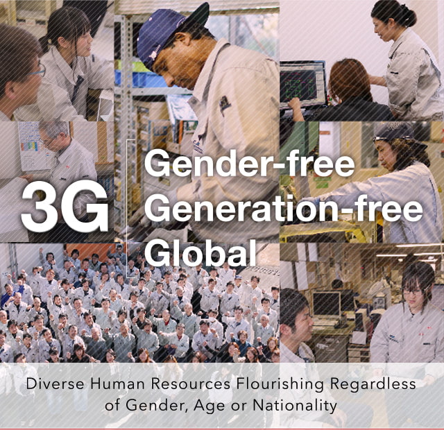 Diverse Human Resources Flourishing Regardless of Gender, Age or Nationality